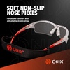 image:imageONIX Pickleball Falcon Eyewear Sun Protection NonSlip Nose Piece Modern and Lightweight Secure DesignClear Orange