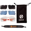 image:imageONIX Pickleball Falcon Eyewear Sun Protection NonSlip Nose Piece Modern and Lightweight Secure DesignClear Orange