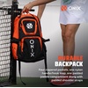 image:imageONIX Pickleball Pro Team Durable Polyester Padded Paddle Compartment Easy to Carry Backpack  OrangeBlack