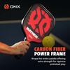 image:imageOnix Mayhem Patented ThermoFused Technology Carbon Fiber Power Frame Polypropylene Honeycomb Core Performance Power and Control Pickleball Paddle  14mm or 16mm16 inches length  8 width