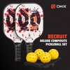 image:imageOnix Pickleball Paddle Set with 2 Composite Paddles and 4 Balls  Durable Construction Stylish Graphics 90Day Limited WarrantyWhite